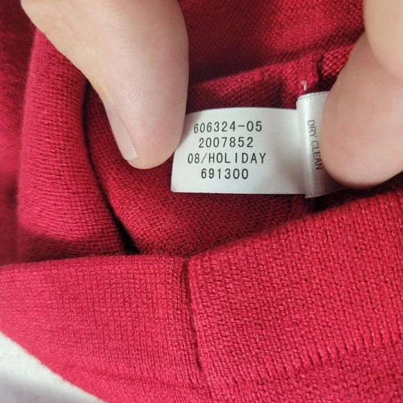Banana Republic Sweater Womens Large Red Cashmere Silk Crewneck Preppy Holiday - Picture 6 of 11